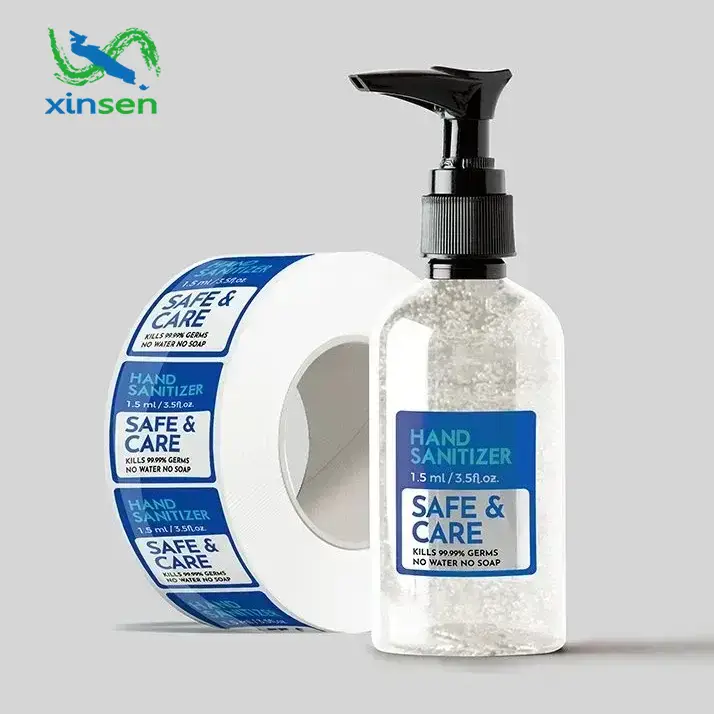 Kézfertőtlenítő vízálló címkék