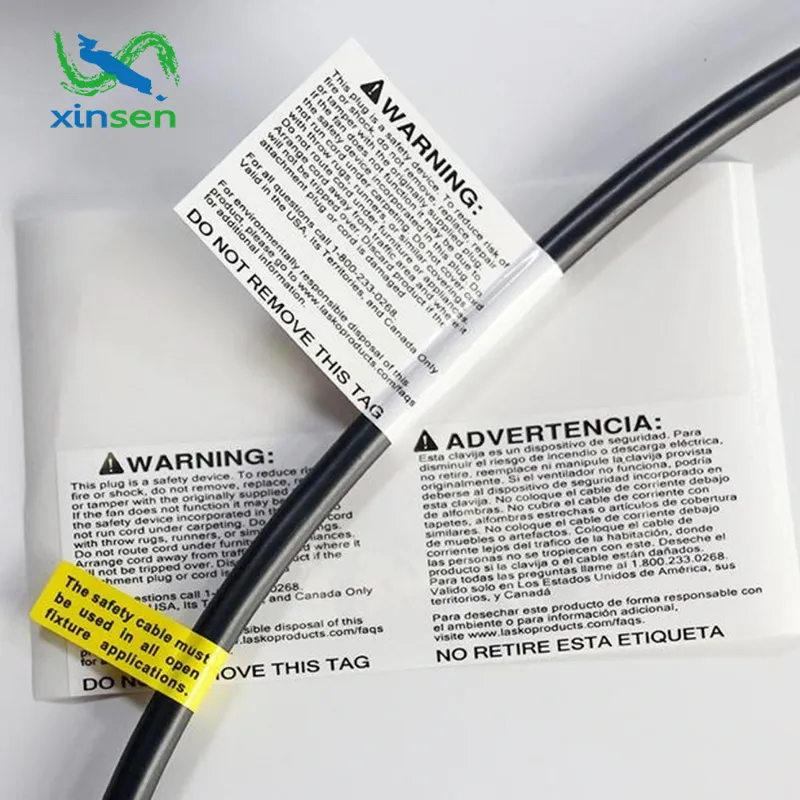 Háztartási kábel vízálló címke